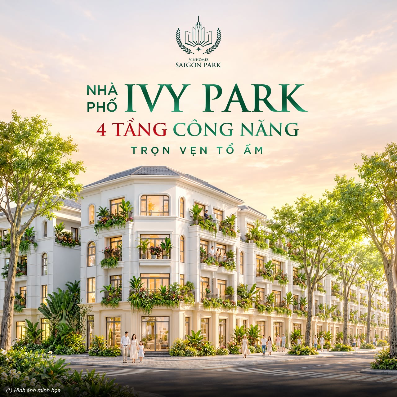Nhà phố Ivy Park 4 tầng: bố trí công năng cho tổ ấm 189,6m² sàn