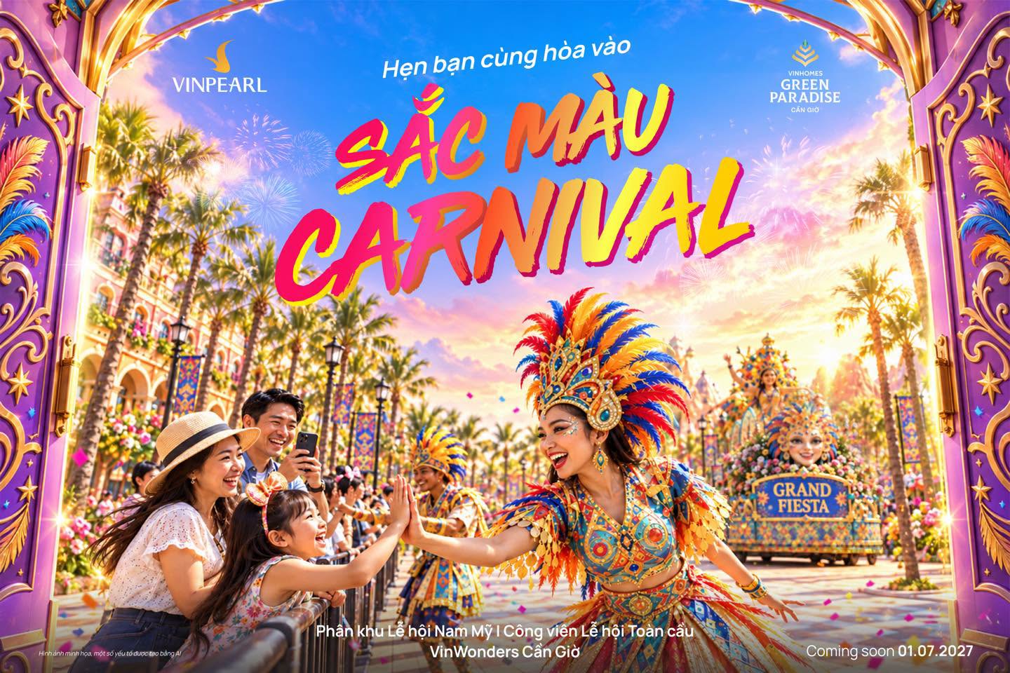 Lễ hội Carnival tại VinWonders Cần Giờ: Sắc màu Nam Mỹ bên biển