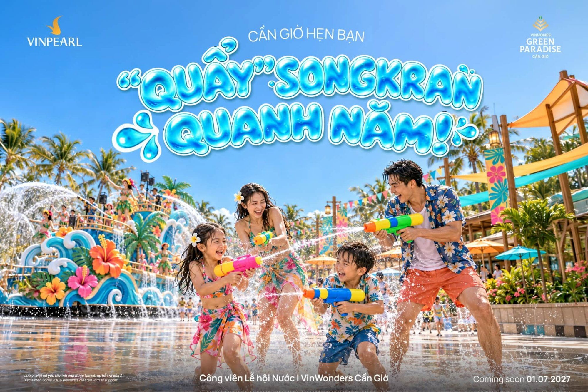 Công viên Lễ hội Nước VinWonders Cần Giờ: 50+ trò chơi, 5 lễ hội