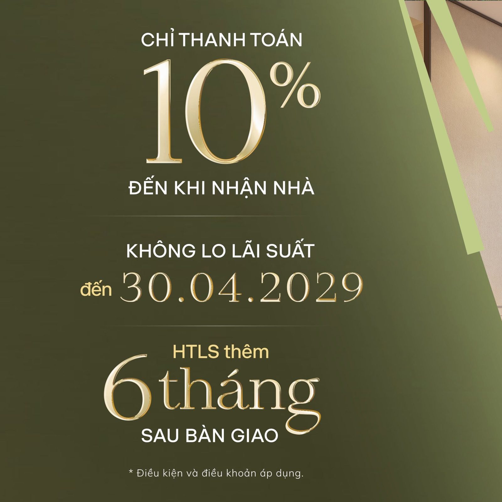 Chính sách thanh toán 10% đến khi nhận nhà tại Imperia Sensa Park