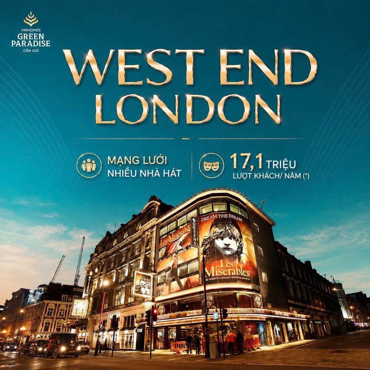 Khu nhà hát West End London về đêm