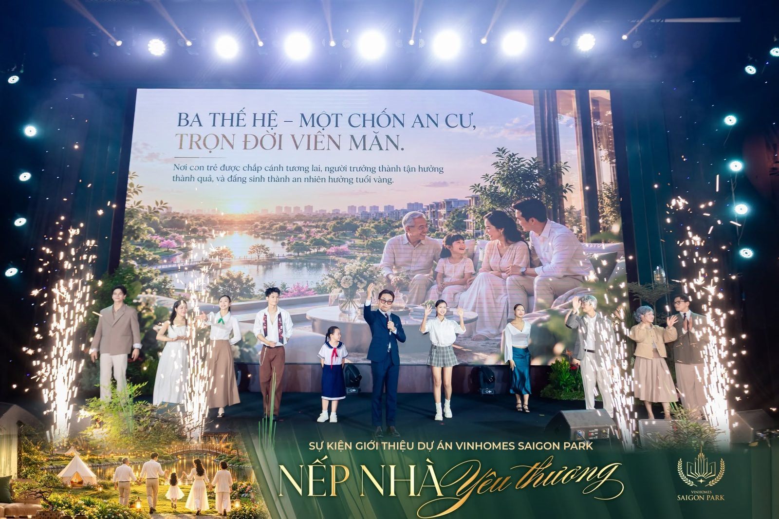 Sân khấu sự kiện Nếp nhà yêu thương tại Vinhomes Saigon Park