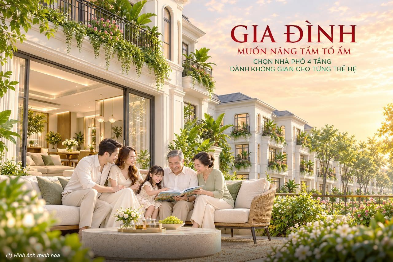 Gia đình muốn nâng tầm tổ ấm với nhà phố 4 tầng