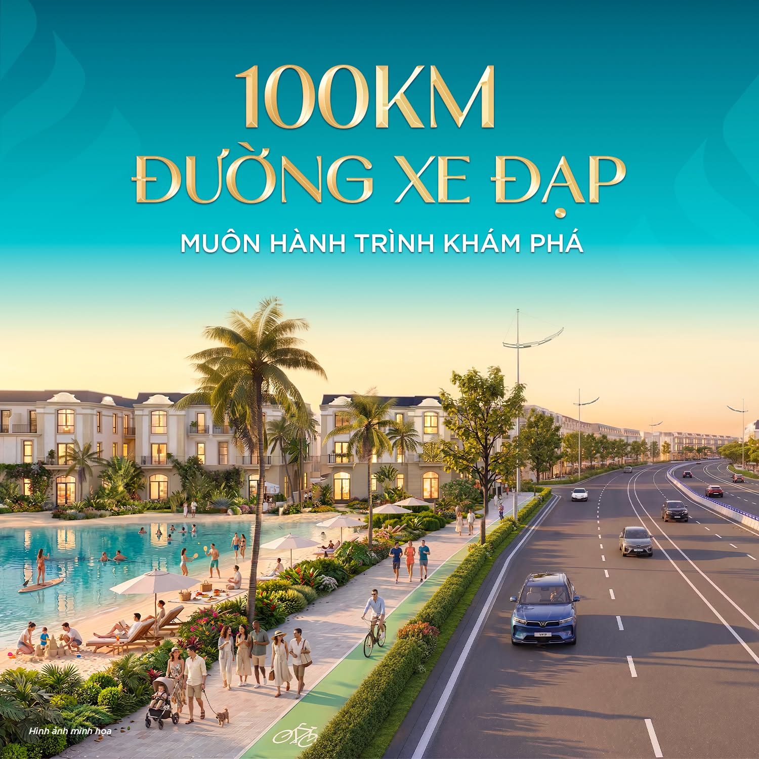 100km đường xe đạp – Vinhomes Green Paradise