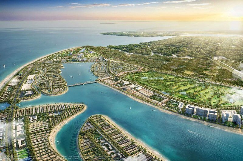 Toàn cảnh biển hồ và cây xanh tại Vinhomes Green Paradise