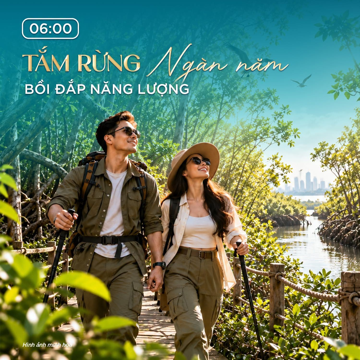 06:00 – tắm rừng giữa rừng ngập mặn Cần Giờ