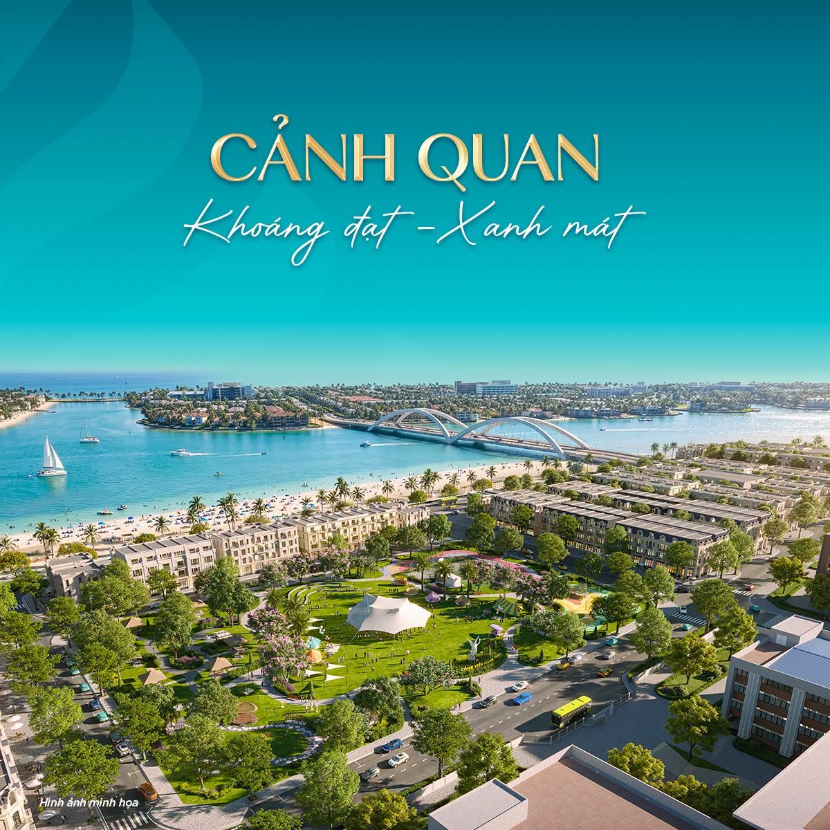 Cảnh quan xanh mát tại Vịnh Tiên